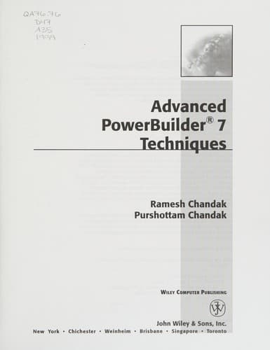 Tapa de Advanced PowerBuilder 7 techniques