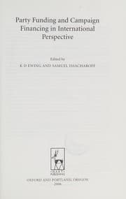 Tapa de Party funding and campaign financing in international perspective