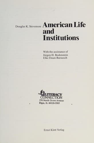 Tapa de American life and institutions