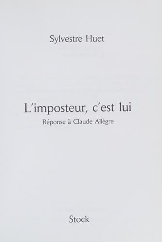 Tapa de L'imposteur, c'est lui
