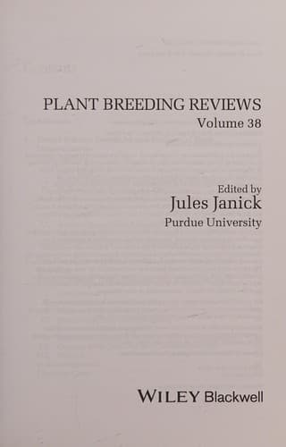Tapa de Plant Breeding Reviews