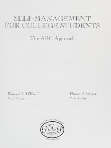 Tapa de Self-management for college students