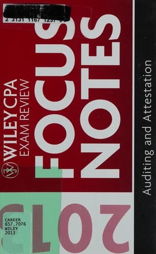 Tapa de Wiley CPA Examination Review 2013 Focus Notes