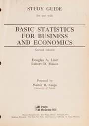 Tapa de Study Guide for Use With Basic Statistics for Business and Economics