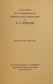 Tapa de Catalogue of an exhibition of etchings and lithographs by J.-L. Forain