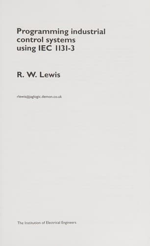 Tapa de Programming industrial control systems using IEC 1131-3