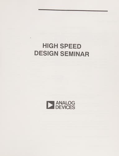 Tapa de High-Speed Design Seminar