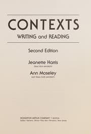 Tapa de Contexts, writing and reading