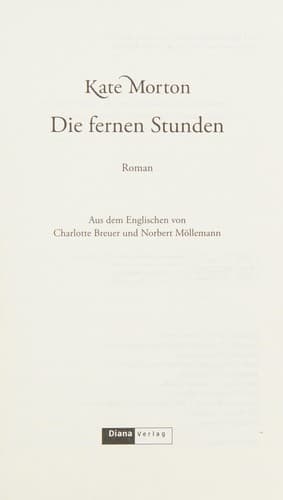Tapa de Die fernen Stunden