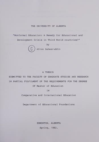 Tapa de Nonformal education