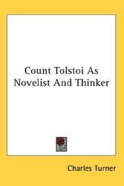 Tapa de Count Tolstoi As Novelist And Thinker