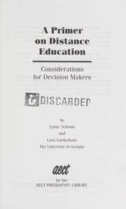 Tapa de A primer on distance education