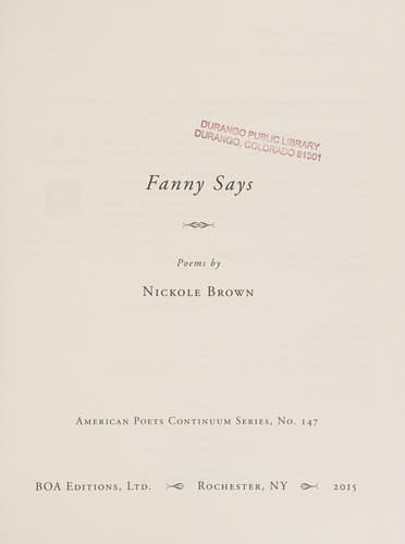 Tapa de Fanny says
