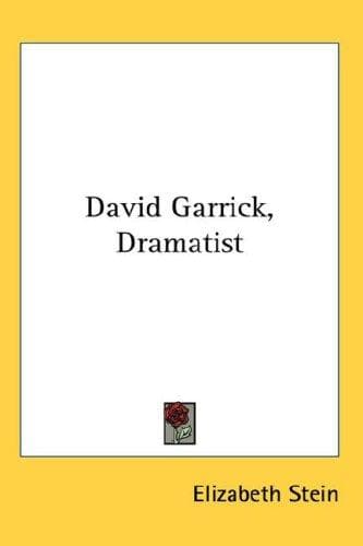 Tapa de David Garrick, Dramatist
