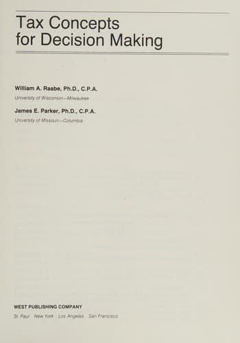 Tapa de Tax concepts for decision making