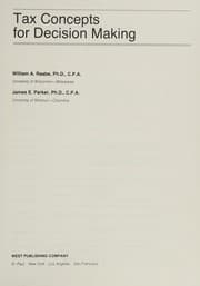 Tapa de Tax concepts for decision making