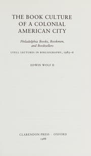 Tapa de The book culture of a colonial American city