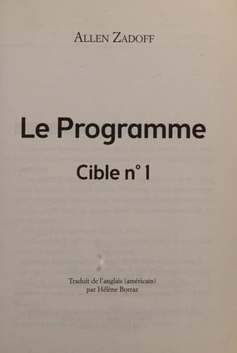 Tapa de Le programme