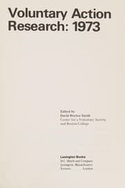 Tapa de Voluntary action research: 1974
