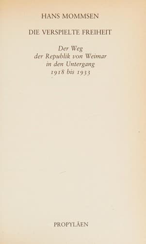 Tapa de Der verspielte Freiheit