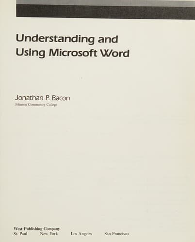 Tapa de Understanding and using Microsoft Word