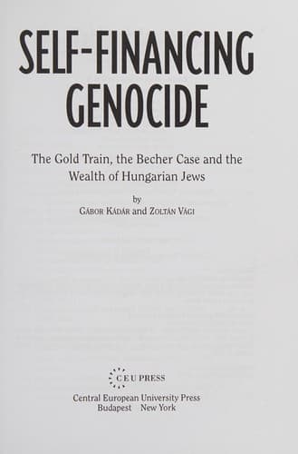 Tapa de Self-financing genocide