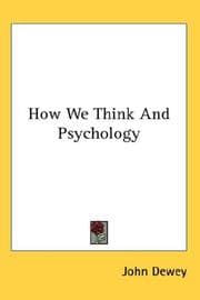 Tapa de How We Think And Psychology