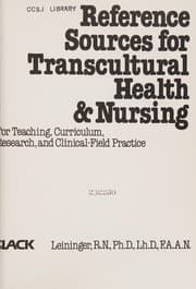 Tapa de Reference sources for transcultural health & nursing for teaching, curriculum, research, and clinical-field practice