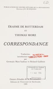 Tapa de Érasme de Rotterdam et Thomas More, correspondance