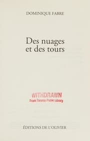 Tapa de Des nuages et des tours