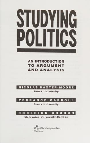 Tapa de Studying politics