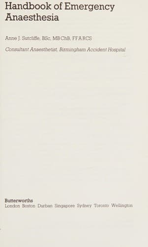 Tapa de Handbook Emer Anesth