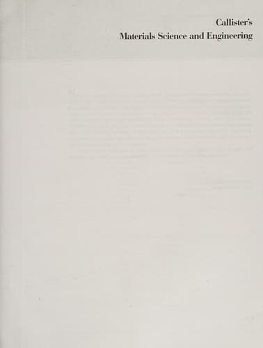 Tapa de Callister's materials science and engineering