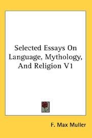 Tapa de Selected Essays On Language, Mythology, And Religion V1