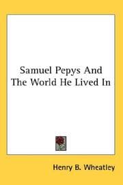 Tapa de Samuel Pepys And The World He Lived In