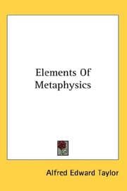 Tapa de Elements Of Metaphysics