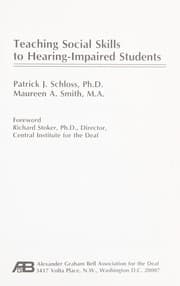 Tapa de Teaching social skills to hearing-impaired students
