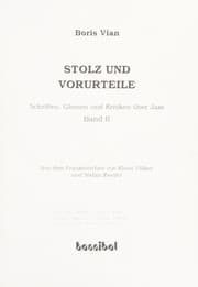 Tapa de Schriften, Glossen und Kritiken über Jazz