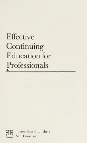 Tapa de Effective Continuing Education