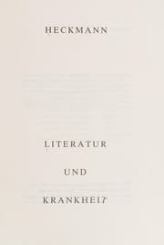 Tapa de Literatur und Krankheit