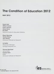 Tapa de The condition of education 2012