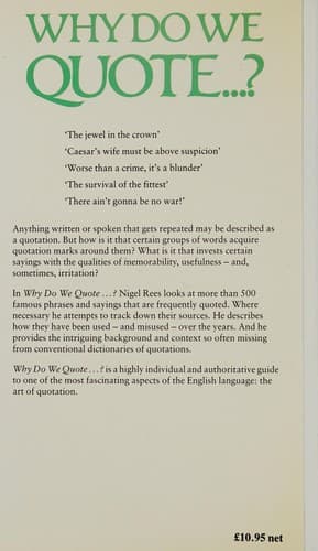 Tapa de Why do we quote..?