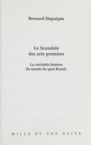 Tapa de Le scandale des arts premiers