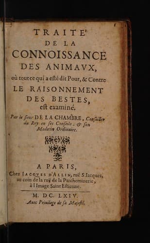 Tapa de Traité de la connoissance des animaux