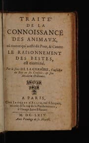 Tapa de Traité de la connoissance des animaux