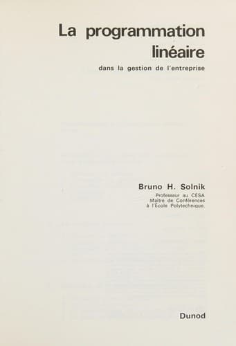 Tapa de La programmation linéaire