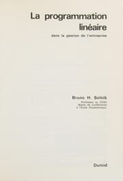 Tapa de La programmation linéaire