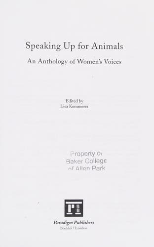 Tapa de Speaking up for animals