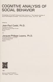 Tapa de Cognitive analysis of social behavior