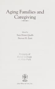 Tapa de Aging families and caregiving